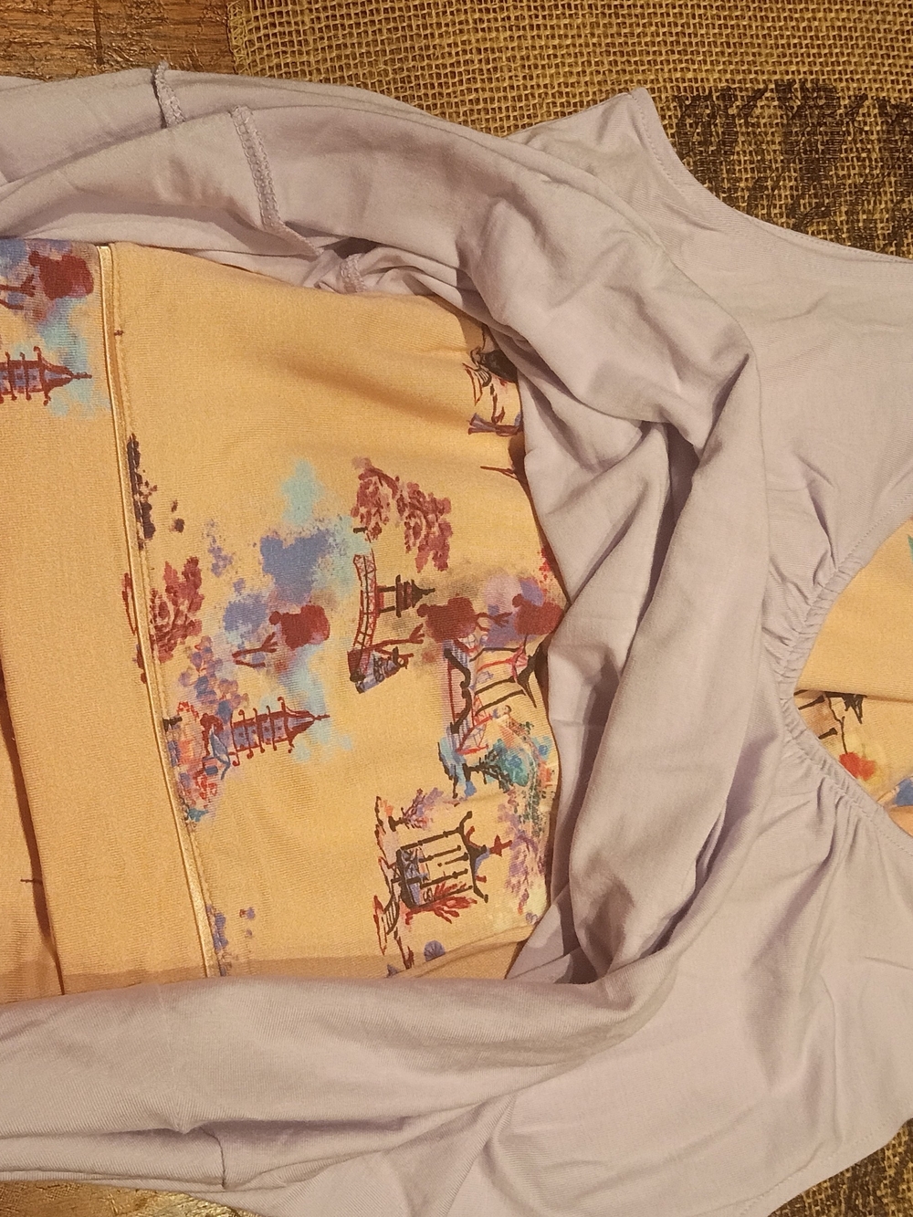 Light Lavender & Cream Bottoms Women's PJ Set - Picture 3 of 4
